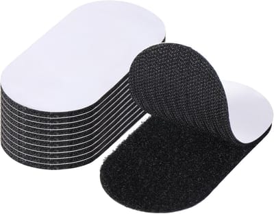 Dubbelzijdige Tape - Haak en Lus Strips - Zware Bevestiging - Herbruikbaar en Sterk - 5x10 cm - Zwart