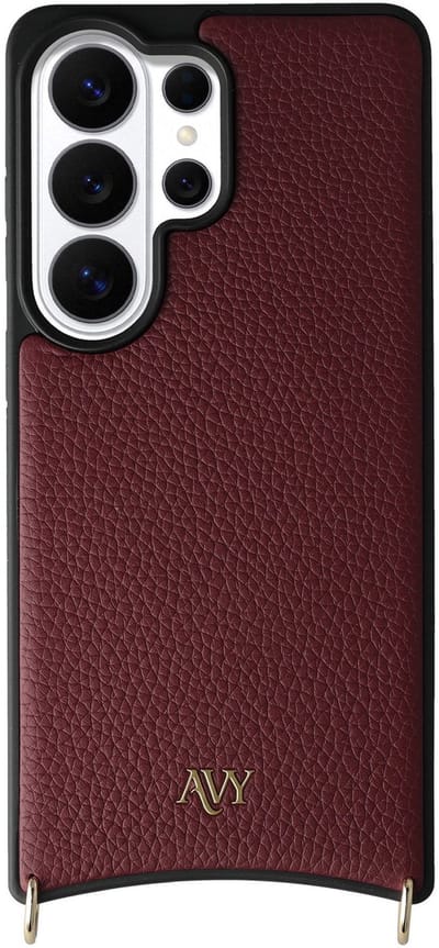 AVY Leren Hoesje geschikt voor Samsung Galaxy S26 Ultra | Compatibel met MagSafe | Leather Case | Back Cover | Haakjes voor koord | Burgundy