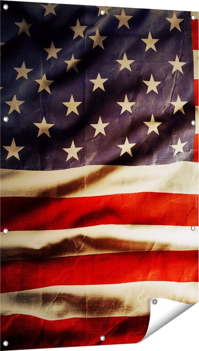 Gards Tuinposter Amerikaanse Vlag - Verenigde Staten - 80x120 cm - Tuindoek - Tuindecoratie - Wanddecoratie buiten - Tuinschilderij