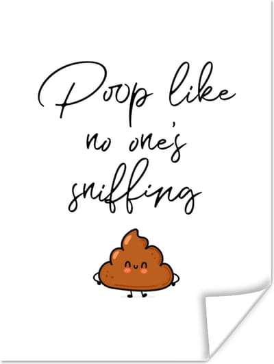 Poster Spreuken - Quotes - Poop like no one's sniffing - Drol - 120x160 cm XXL