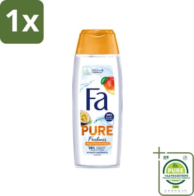 1 x Fa - Douchegel - Pure Freshness Mango & Passievrucht - Verfrissend & Zoet - Hydraterend - 250 ml - Douchegel Mango Passievrucht - Verfrissende Geur - Hydraterende Douchegel - Tropische Geur - Huidverzorging