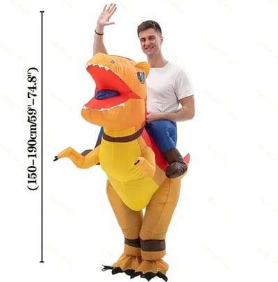 Bovista Dino Pak - Kostuum - Opblaasbaar - Dinosaurus - Opblaas - Halloween - Carnavalskleding - Heren - Dames - Volwassenen - Paars