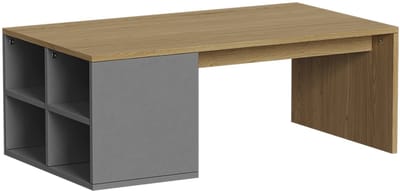 Vicco Kivo Salontafel – 90 x 50 cm Met 4 open vakken Antraciet/eiken