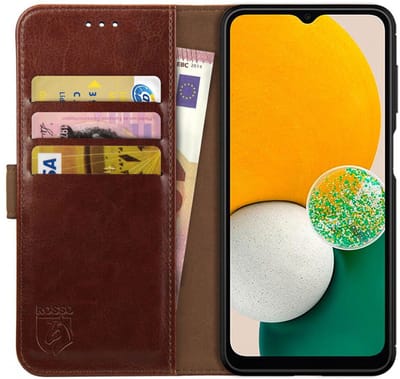 Rosso Element Hoesje Geschikt voor Samsung Galaxy A13 5G/A04s Book Cover Bruin