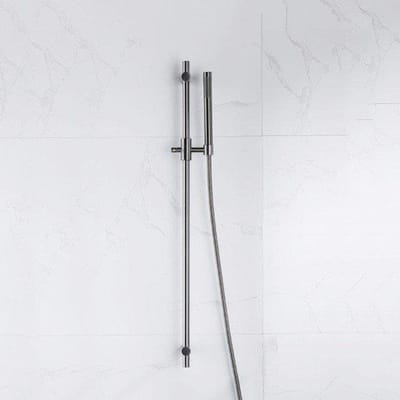 FugaFlow Eccelente Acces glijstangset met staafhanddouche, metalen doucheslang Geborsteld Gunmetal PVD (antraciet)