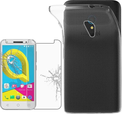 ebestStar - Hoes geschikt voor Alcatel U5, Back Cover, Beschermhoes anti-luchtbellen hoesje, Transparant + Gehard Glas