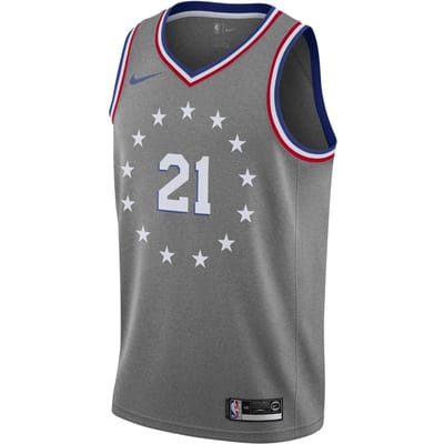 Nike Embiid City Edition Swingman Jersey Grijs Heren Streetwear AJ4636-064 S gray