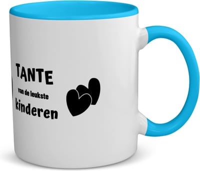 Akyol - tante van de leukste kinderen koffiemok - theemok - blauw - Tante - de leukste tante - verjaardag - cadeau voor tante - kado - geschenk - 350 ML inhoud