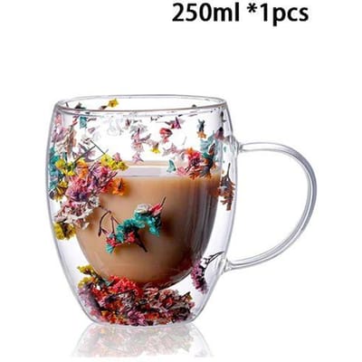 1/2 stuks Dubbelwandig Glazen Kopje Met Handvat Hittebestendig Thee Koffiekopjes Espresso Melk Mok Cadeau 250-350ml gray