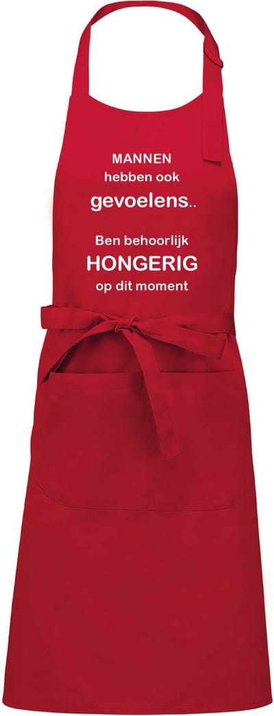 Mijncadeautje Schort - Mannen hebben ook gevoelens schort - rood