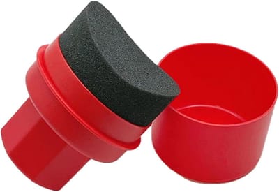Autowax Applicator Pad - Banden Spons - Banden Polijsten - Hoge Dichtheid Spons - 8.5 x 12 CM - Rood