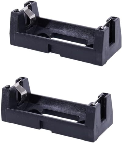 Batterijhouder Knoopcel - Beschermhoes Batterij - Batterijen Opslaan - Voor 3V Batterijen - 2 Stuks - Zwart/Bruin