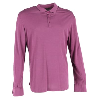 Loro Piana poloshirt met lange mouwen van paars katoen