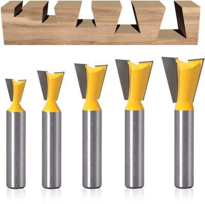 Dailygoody - Zwaluwstaartfreesset - Vlakfrees - 5 stuks - 8 mm