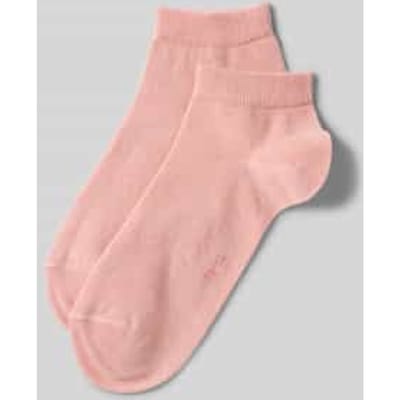 FALKE Happy 2-Pack kort eenkleurig katoen multipack sneakersokken enkelsokken dames roze - maat 35-38