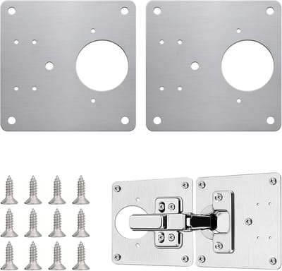 Solidchoice - Set van 2 RVS Hinge Reparatieplaten voor Kastdeuren