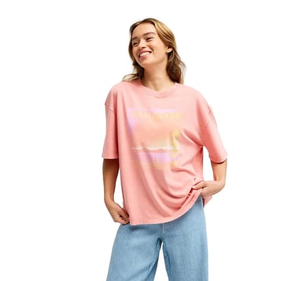 Roxy Talloversize Washed T-Shirt roze