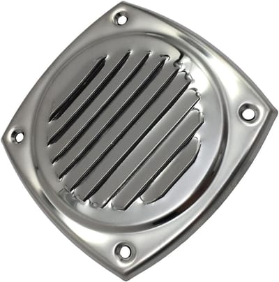 Ventilatierooster Lamellen - Luchtuitlaat Roestvrijstaal - Lucht Afvoeren - Hoogwaardig Materiaal - 13 x 8 x 9 cm - Zilverkleurig