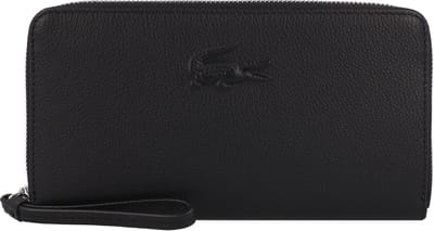LACOSTE Leren Portemonnee City Court Zip Wallet Noir Zwart