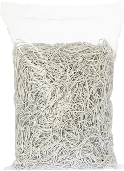 Rubbermagazijn - Elastiekjes - Wit - 100x1,5mm - Circa 1250 stuks - Elastiekjes rubber