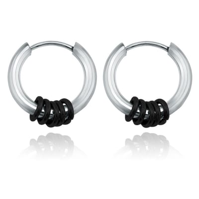 Stalen oorringen Flexible Rings-Zwart