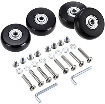 longziming -4-delige Kofferwielen Vervanging - Bagage Wielen 45×18 mm - Met Lagers en Assen - Slijtvast en Stil - Reparatieset voor Koffer en Trolley