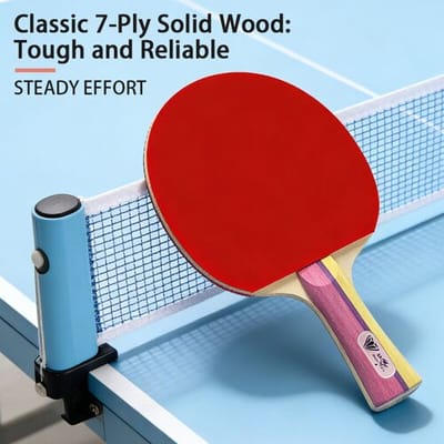 Double Fish diamantserie 1-ster tafeltennisbatje met rechte greep voor jeugd/studenten, 1 batje