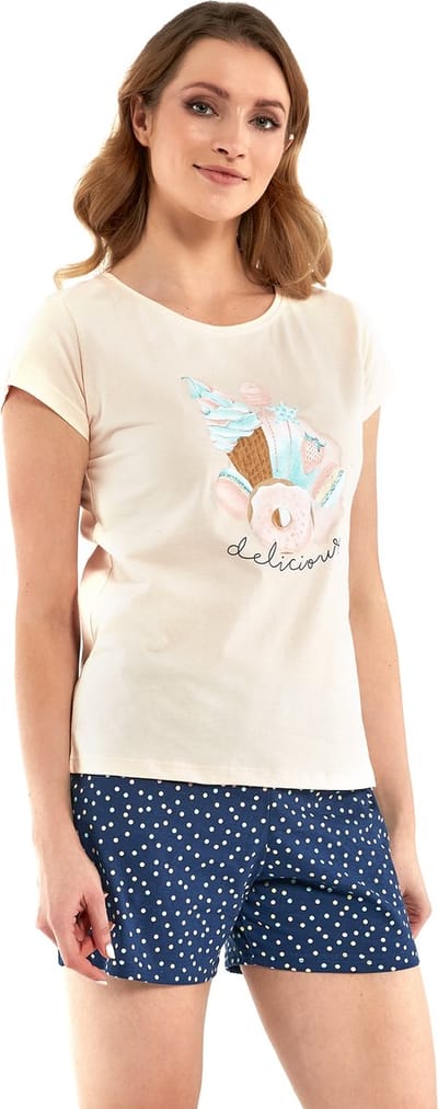 Cornette Katoenen Shortama Dames Volwassenen | Korte Mouw Korte Broek | Pyama Dames Volwassenen | Delicious 628/248 S