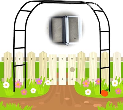 Gebogen Tuin Prieel - Decoratieve Boog - Feestelijke Aankleding - Roestvrij Gegalvaniseerd Metaal - Breedte 1.4M Hoogte 2.3M - Groen