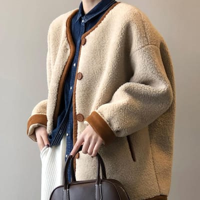 Veste d'hiver en laine pour femmes, veste ample en coton pour la chaleur, polaire granulaire pour la protection contre le froid 3XL chameau