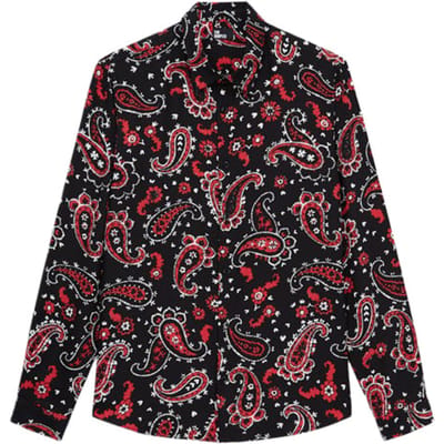 The Kooples Chemise A Manches Longues Col Classique Black - Red Maat: XS | Casual Overhemden Outlet | Heren | Zwart