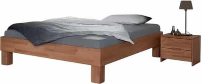 Bed Box Wonen Massief beuken houten bed Tarnovo Basic 140x200 cm Natuur gelakt