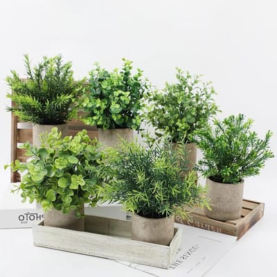 Groene Potplanten - Kunstplanten Set - Decoratie Huis - Duurzaam PE Materiaal - 2 Stuks - Groen