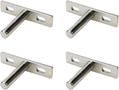 4 Stuks Zwevende Plankbeugels – 5 cm Onzichtbare Steunen voor Decoratieve Planken (Zilver), incl. Schroeven & Muurpluggen