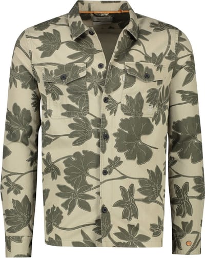 Cast Iron overshirt groen geprint - M