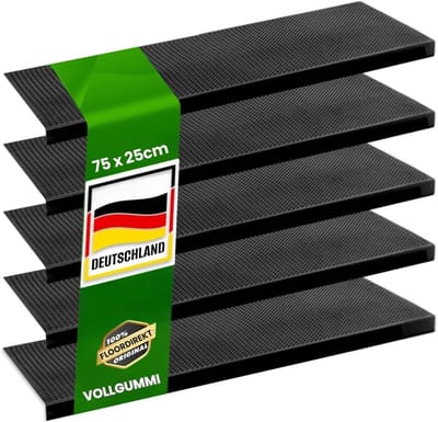 FLOORDIREKT Rubberen Trapmat Santiago - 25 x 75 cm - 1 Stuk - Weerbestendige & Antislip Trapmatten - Rubberen Trapmat voor Buiten - Trapmat - Antislipmat
