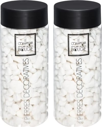 Kleine decoratie/hobby steentjes - 2x - wit - 750 gram - Aquarium en vazen vulling
