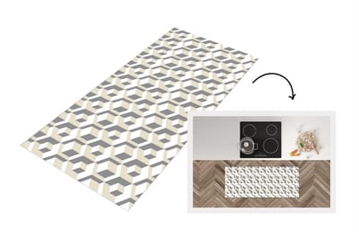 Keukenloper - Loper keuken - Kubus - 3D - Patronen - 120x50 cm - Keukenloper vinyl