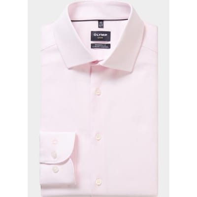 OLYMP 24/7 Luxor modern fit overhemd - twill - roze - Strijkvriendelijk - Boordmaat: 44 (EU maat: XL)