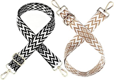 Verstelbare Schouderband van 3.8cm Breed, 75-135cm, Zwart en Khaki voor Handtassen, Schoudertassen en Totetassen