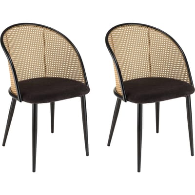 Set van 2 eetkamerstoelen Lea ronde rugleuning | Macabane