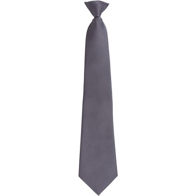 Premier Unisex volwassen kleuren modieuze effen Clip-On stropdas (Grijs)