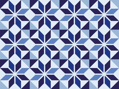 Vinyl | Vloerkleed vinyl | Mavi tegel motief kleed | 90x120 cm