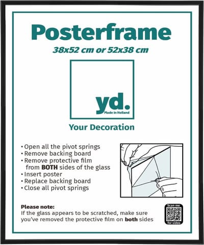 Your Decoration - Posterlijst 38x52 cm - Kunststof - Zwart Mat - Paris