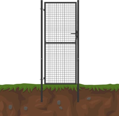 Tuindeur Groen of Antraciet met Ronde Palen - 1 x 1,8 m