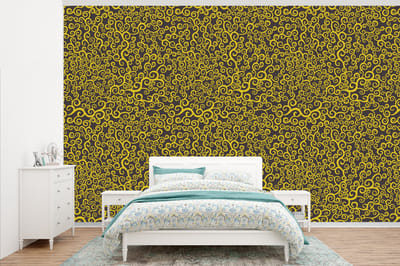Behang - Fotobehang Krul - Art nouveau - Patronen - Breedte 345 cm x hoogte 220 cm