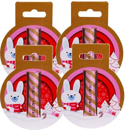 Beauty Made Easy - Plasticvrije Lip Balm - Christmas Edition - 4 Pak - Candy - Voordeelverpakking