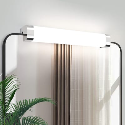 NETTLIFE LED Spiegellamp - spiegellamp met stekker - IP44 - chroom - 4000K neutraal wit - 10W - make-up licht - badkamer licht - moderne wandlamp - 37CM badkamerlamp - voor keuken | badkamermeubel