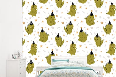 Behang - Fotobehang Design - Jongens - Draak - Kinderen - Breedte 315 cm x hoogte 260 cm
