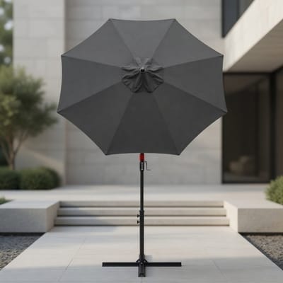 Premium Zweefparasol Ø 300/350 cm met Zwengel, Aluminium Frame, Kantelbaar, Waterafstotend, UV-bescherming UPF 30–50+, Inclusief Standaard – Grote Tuinparasol voor Tuin, Terras en BalkonMobili Bella